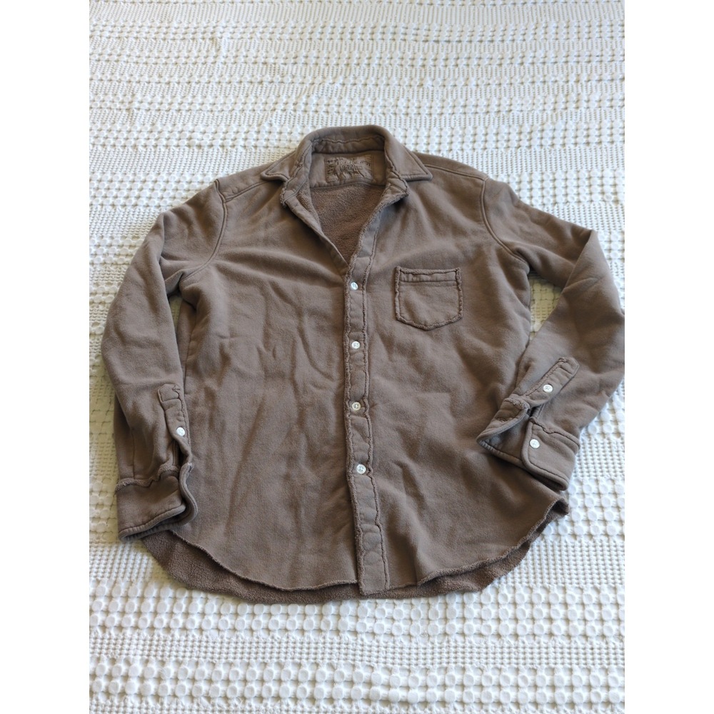 Frank & Eileen Eileen Fleece Button Up Size Small V Neck Brulee Brown